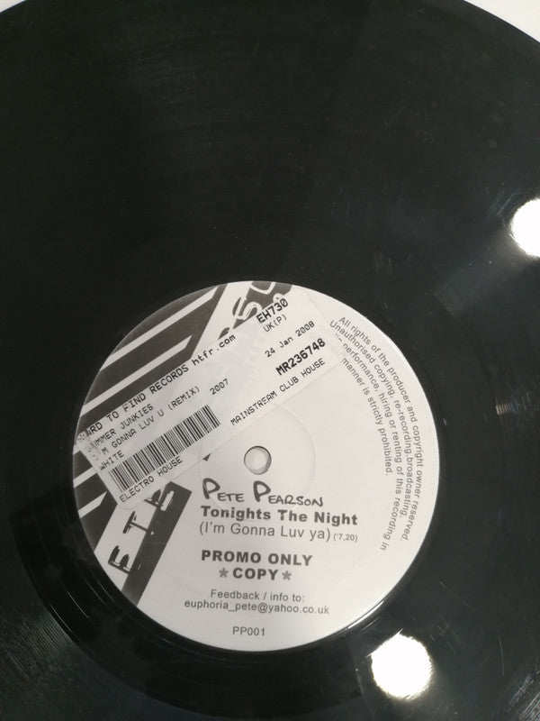 Pete Pearson : Tonights The Night(I'm Gonna Luv ya) (12