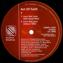 Load image into Gallery viewer, Act Of Faith : Love Not Love (12&quot;, Promo)
