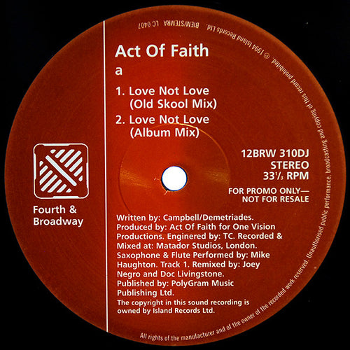 Act Of Faith : Love Not Love (12