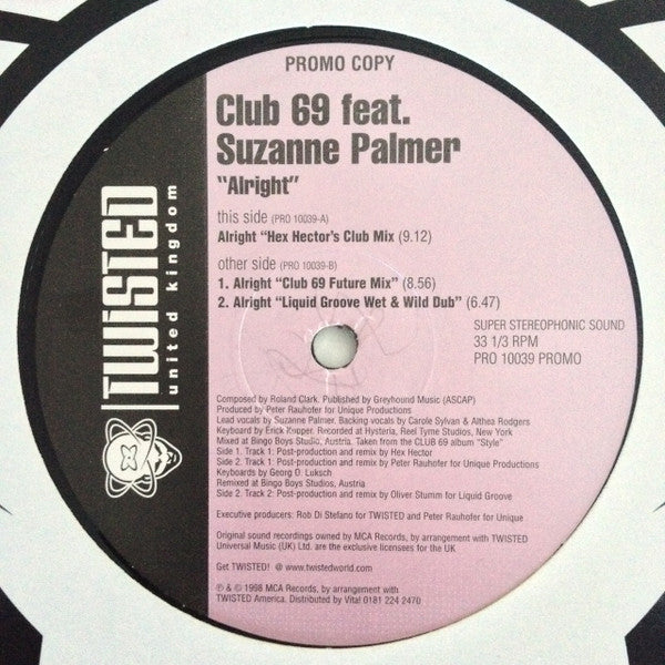 Club 69 Feat. Suzanne Palmer : Alright (12