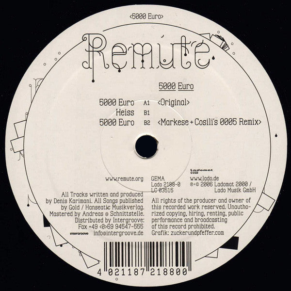 Remute : 5000 Euro (12