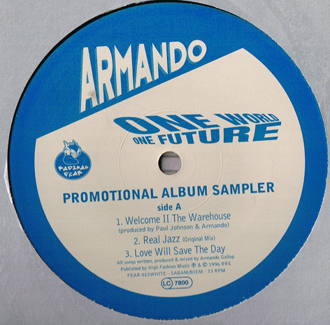 Armando : One World One Future - Promotional Album Sampler (12