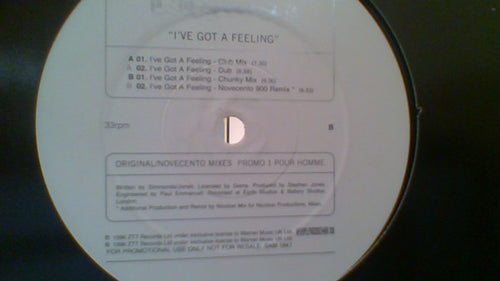 Klymax : I've Got A Feeling (Promo 1 - Pour Homme) (12