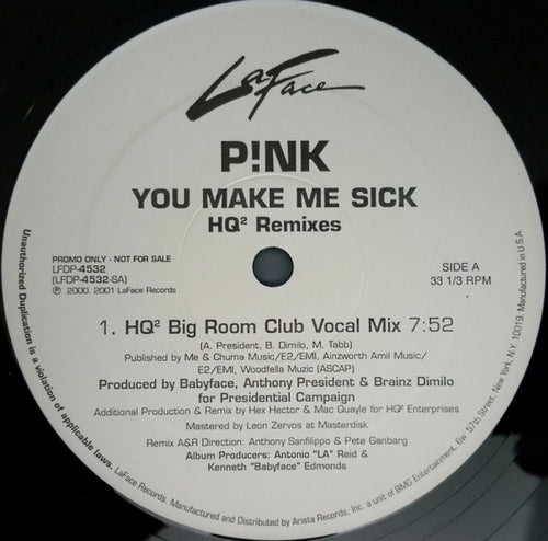 P!NK : You Make Me Sick (HQ² Remixes) (2x12