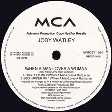 Load image into Gallery viewer, Jody Watley : When A Man Loves A Woman (2x12&quot;, Advance, Promo)
