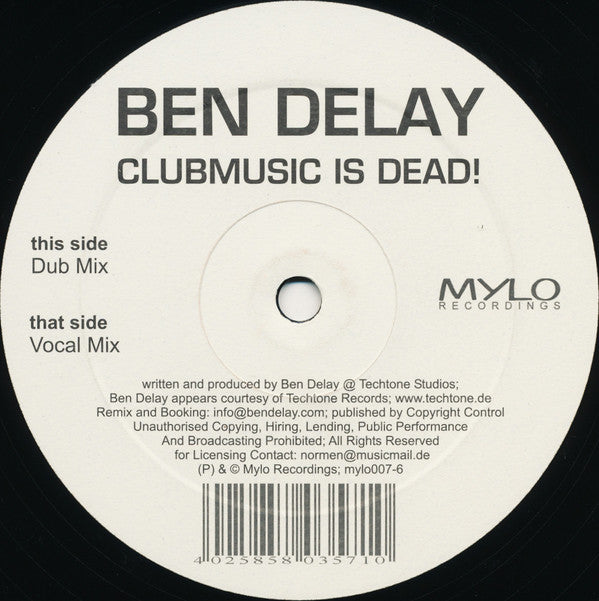 Ben Delay : Clubmusic Is Dead! (12