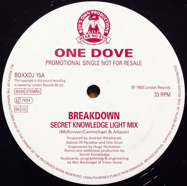 One Dove : Breakdown (The Secret Knowledge Remixes) (12