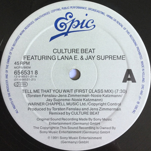 Culture Beat Featuring Lana E. & Jay Supreme : Tell Me That You Wait (12