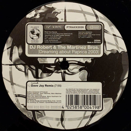 DJ Robert & The Martinez Bros. : Dreaming About Paprica 2003 (12